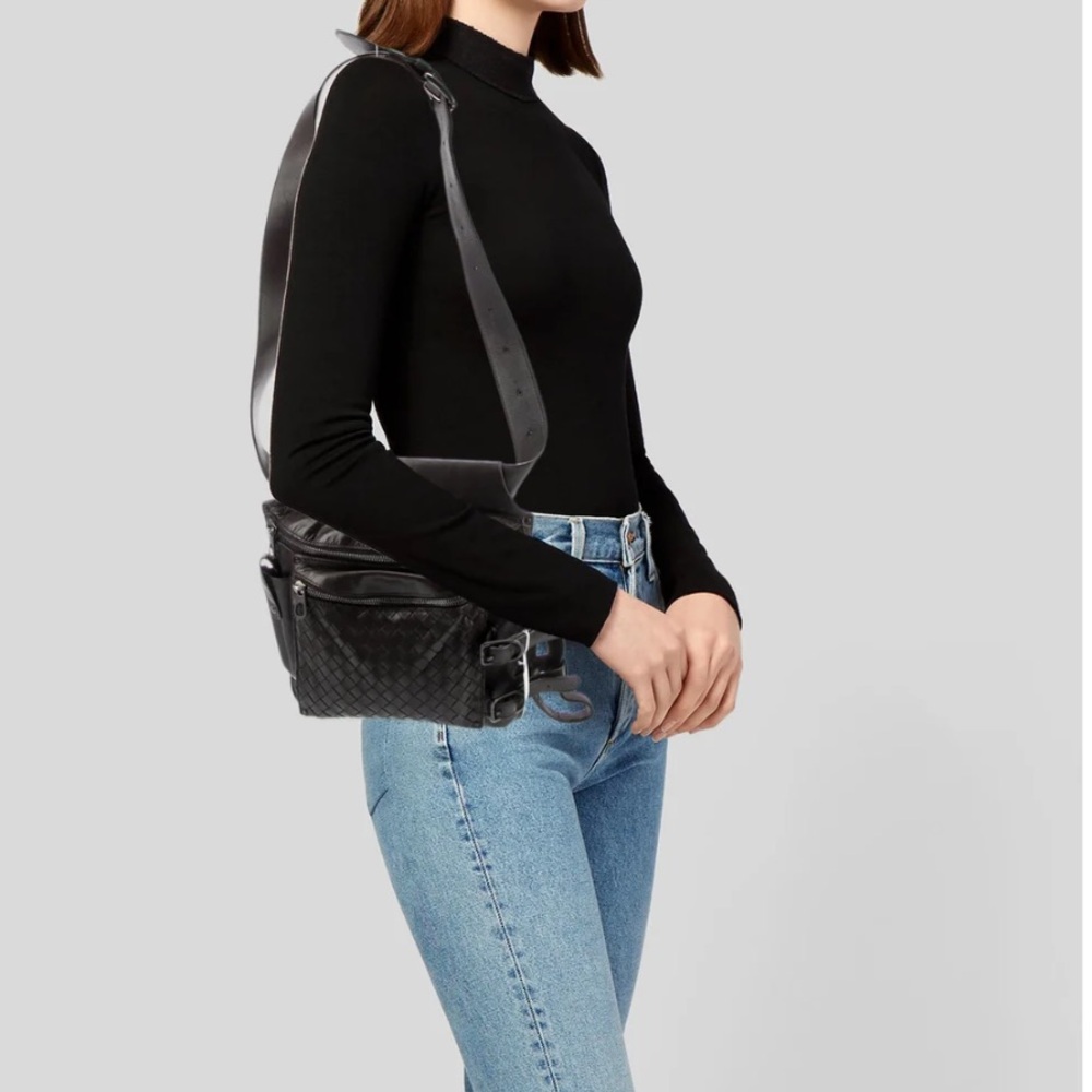 VINTAGE! BOTTEGA VENETA!! Waist Bag Intrecciato Messenger🖤